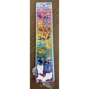Vintage Lisa Frank Holographic Kitten Cat Crystal Stickers Sparkly OPENED‎